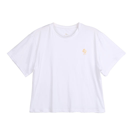 White Cropped T Shirt