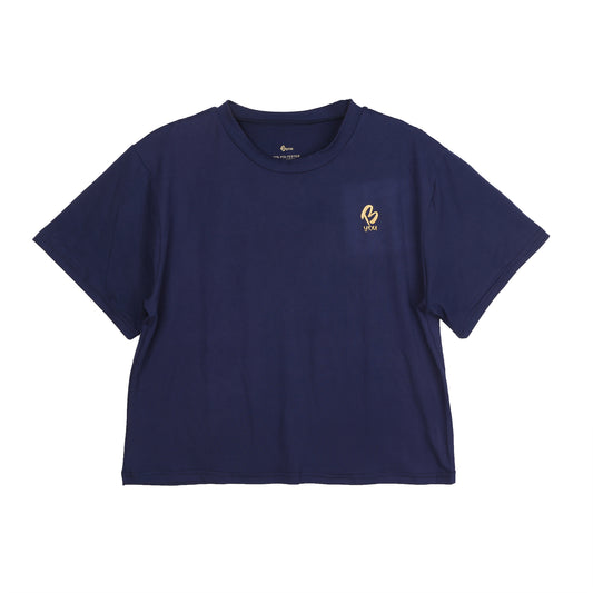Navy Cropped T Shirt
