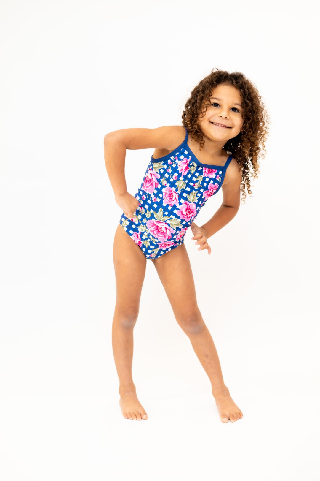 Floral Check - One Piece Leotard & Swimwear