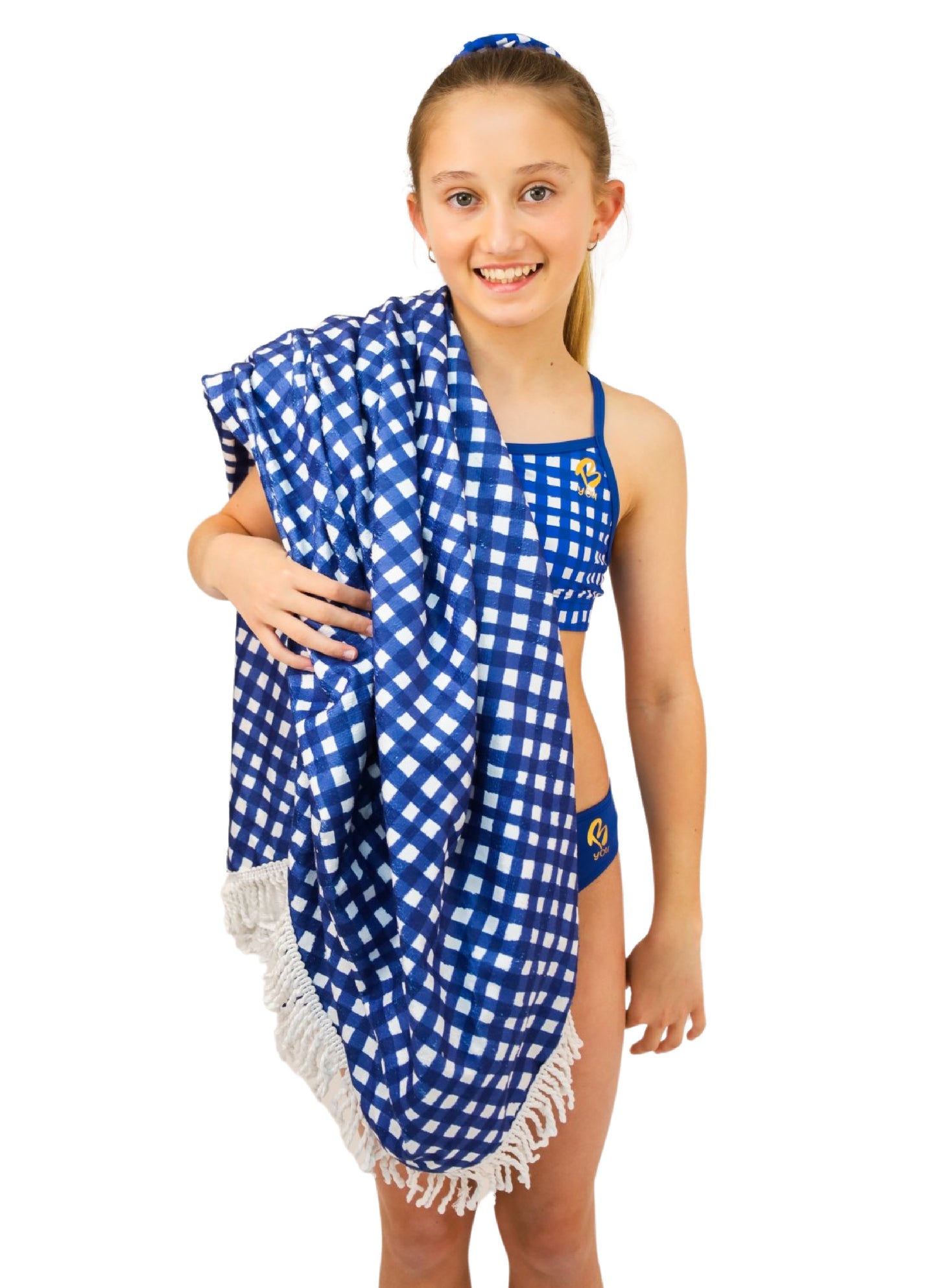 Floral Check - Round Beach Towels