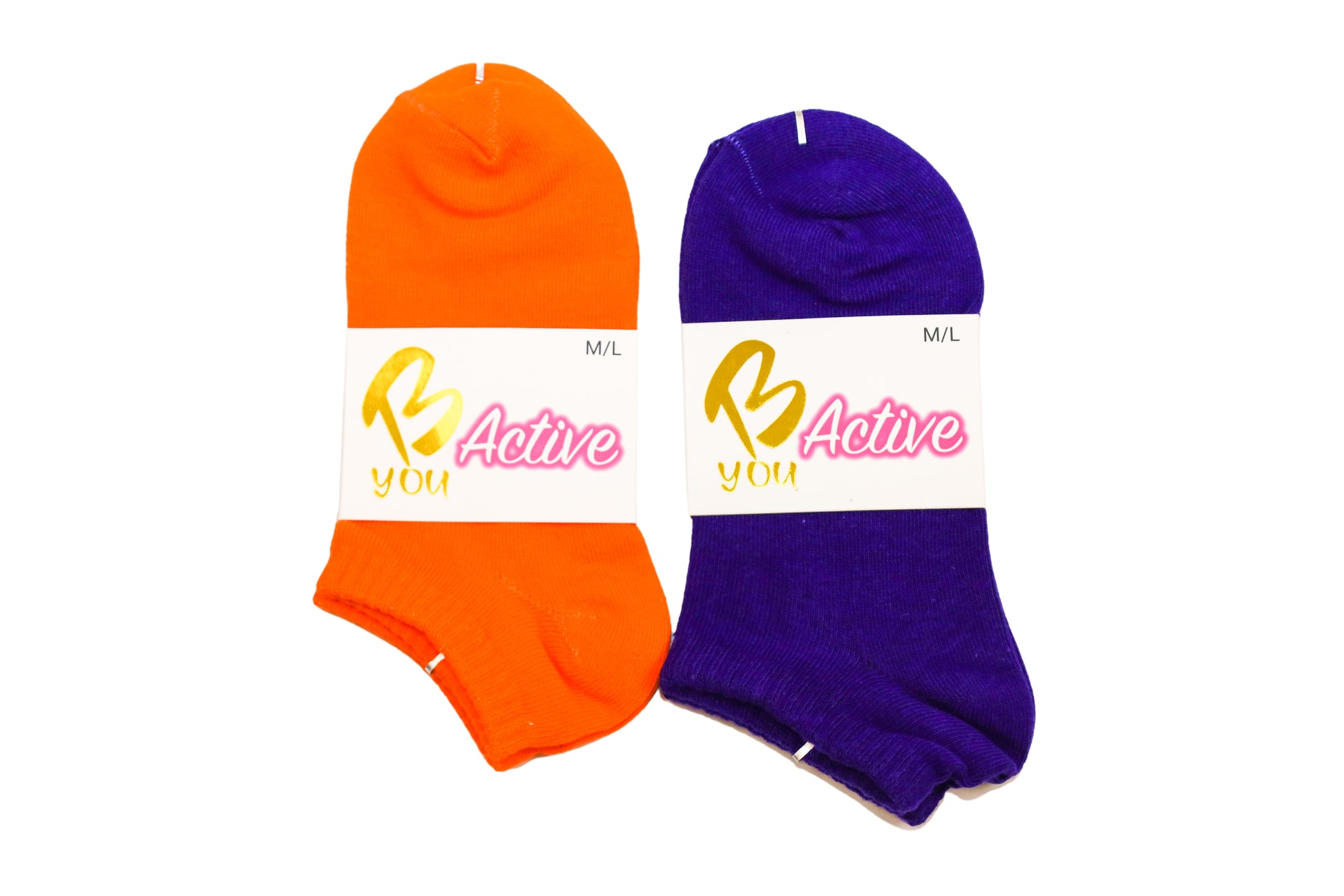 Purple and Orange Ankle Socks for Active and Sporty Girls. Gymnastics, Dancewear, Swimwear, Running, Activewear for Girls. B you Active, B you leotards, B you swimwear.