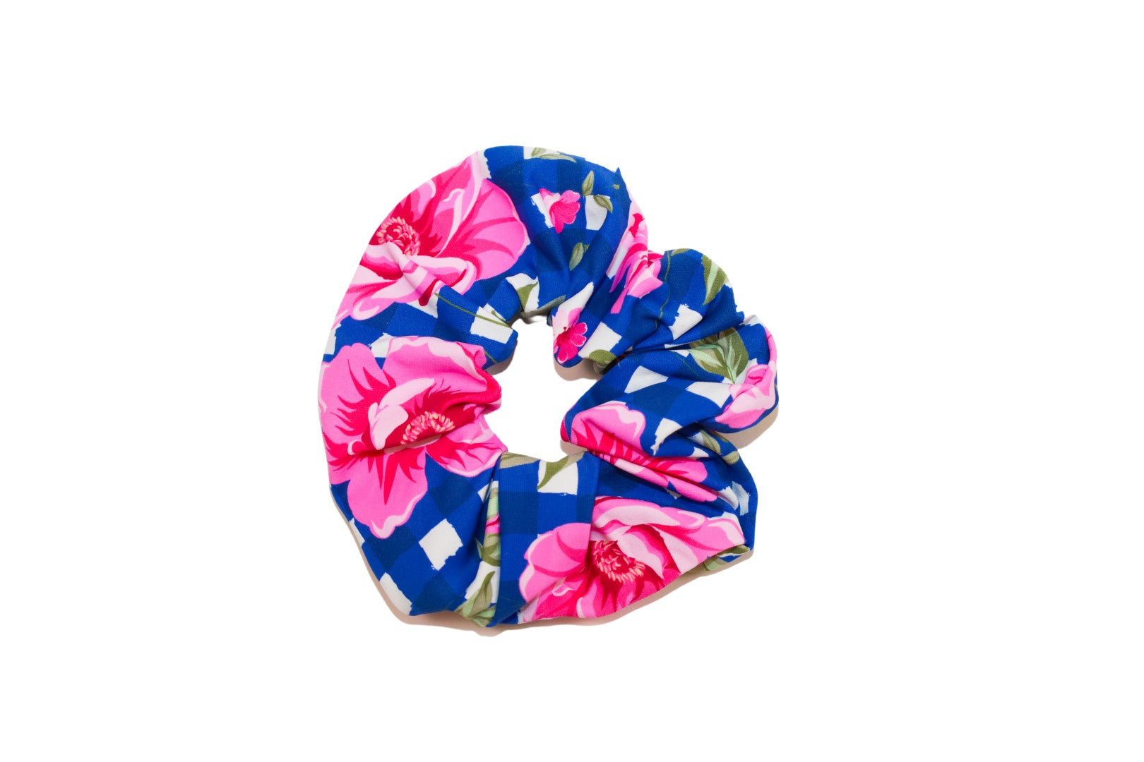 Navy Blue and White Check with Pink Flowers, Floral, Gingham pattern scrunchie. B you gymnastics leotards, Dance leotards, Kids swimwear, Activewear, Bikinis, Scrunchies, Kids clothing, Olympic Leotard, Gymnastics Australia, USA Gymnastics, UK, European Leotards, New Zealand, Girls Leotard, Toddler Leotard, Girls Activewear, Swimwear Australia, Springboard Diving, Platform Diving. Tween Girls clothing, Gymnastics Wear. Simone Biles. Gymnastics Camp.