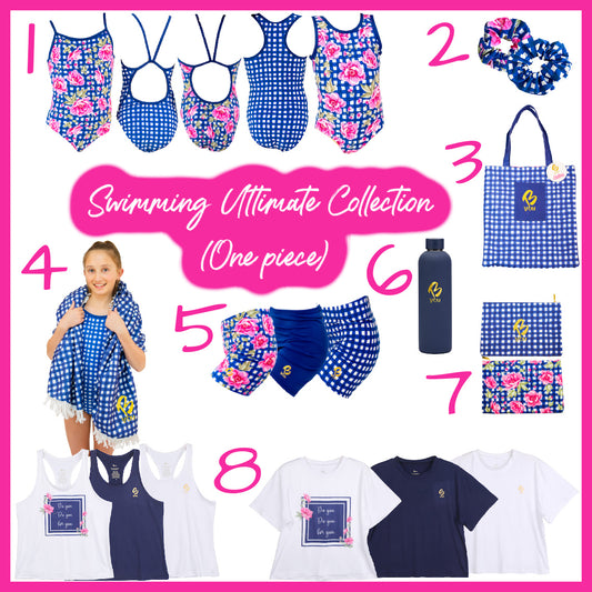 Floral Check - Swimming One Piece ULTIMATE Collection - 8 Pieces