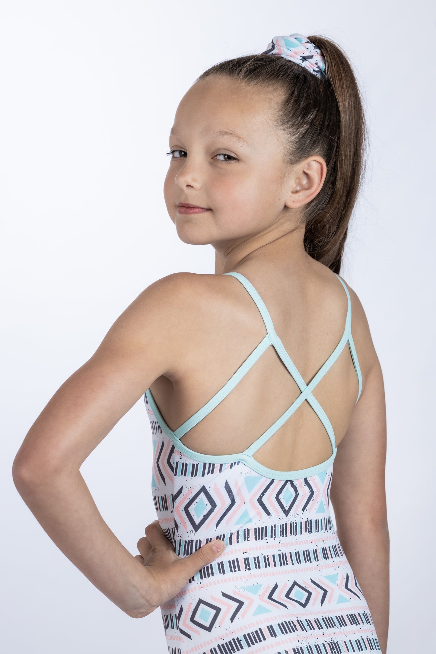 Pastel Pink Aqua Black Believe Strappy White Gymnastics Leotard Australia USA UK NZ Dancing Cross Back Straps