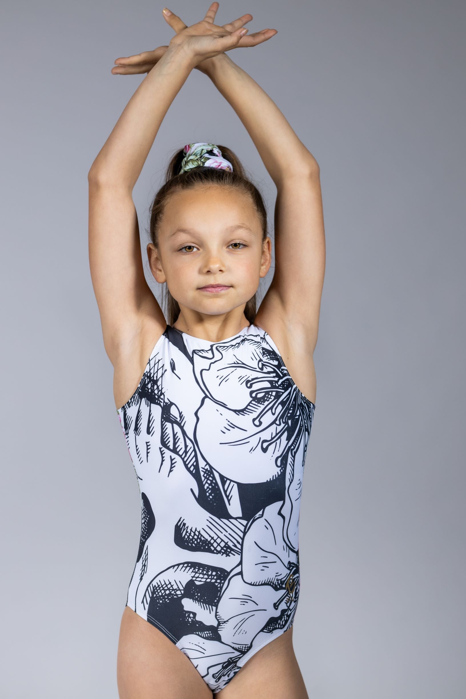 Halloween Gymnastics Leotard Australia UK USA NZ Dance Skeleton Skulls Flowers Black and Pink Handstand