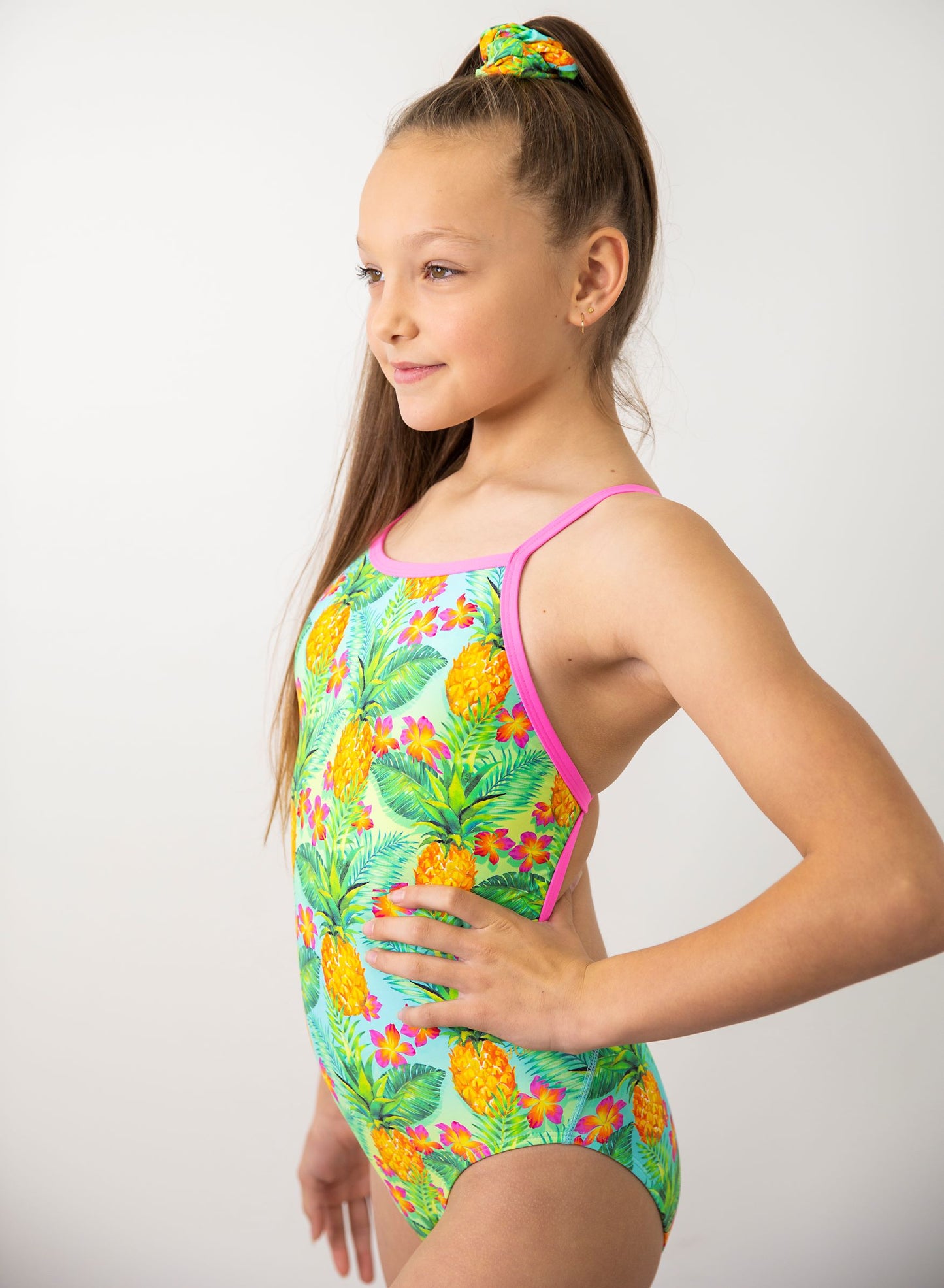 Pineapple Strappy Leotard Swimwear