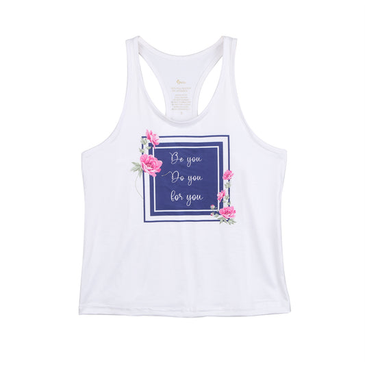 Be you, Do you, For you, Singlet Top- Floral Check Design