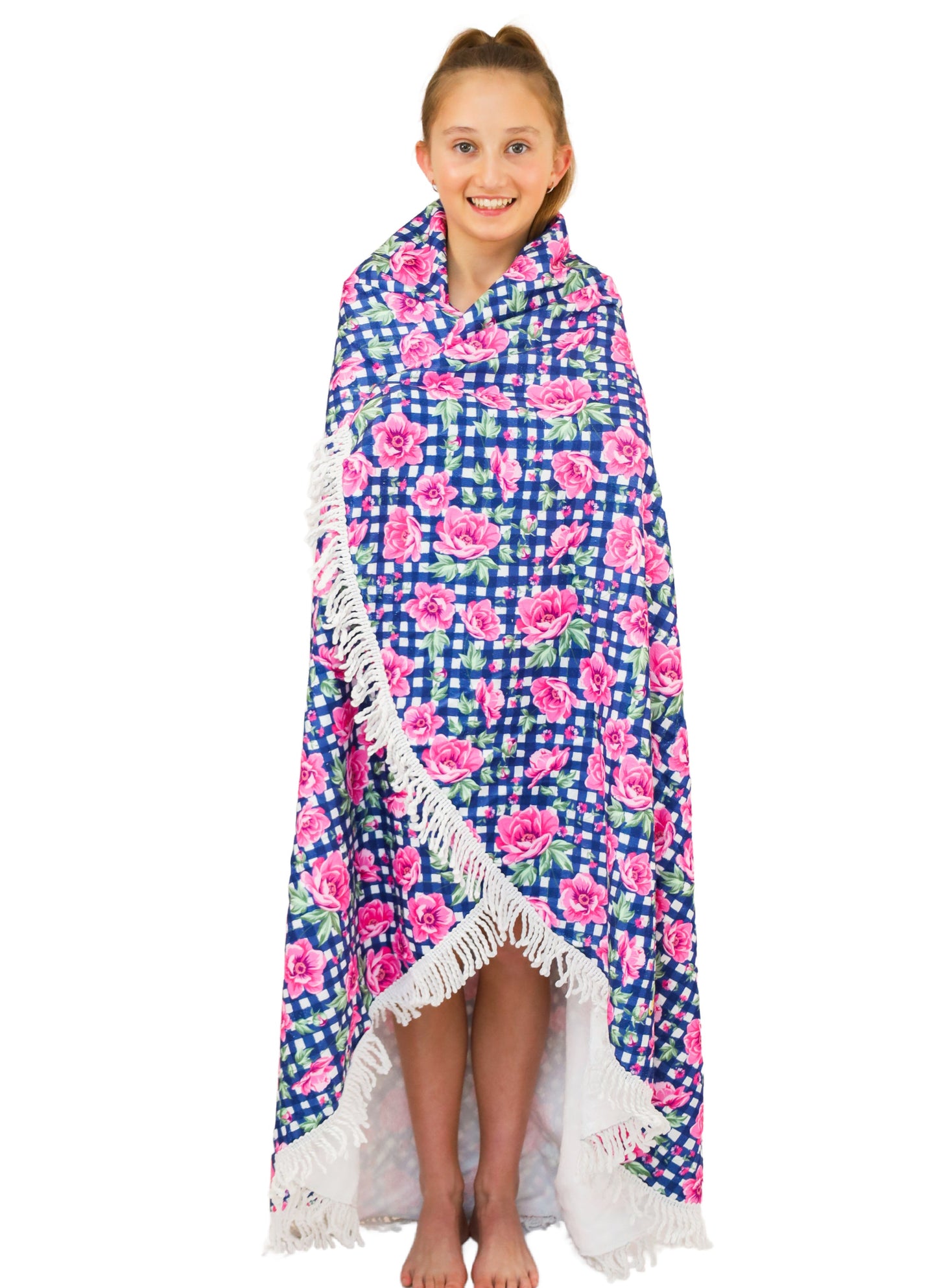 Floral Check - Round Beach Towels