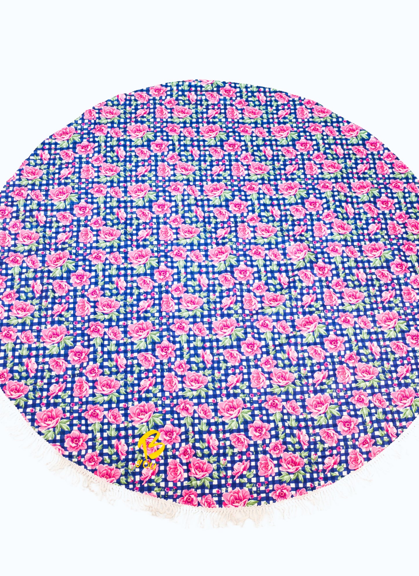 Floral Check - Round Beach Towels