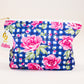 Floral Check - Mini Canvas Bag with Zip
