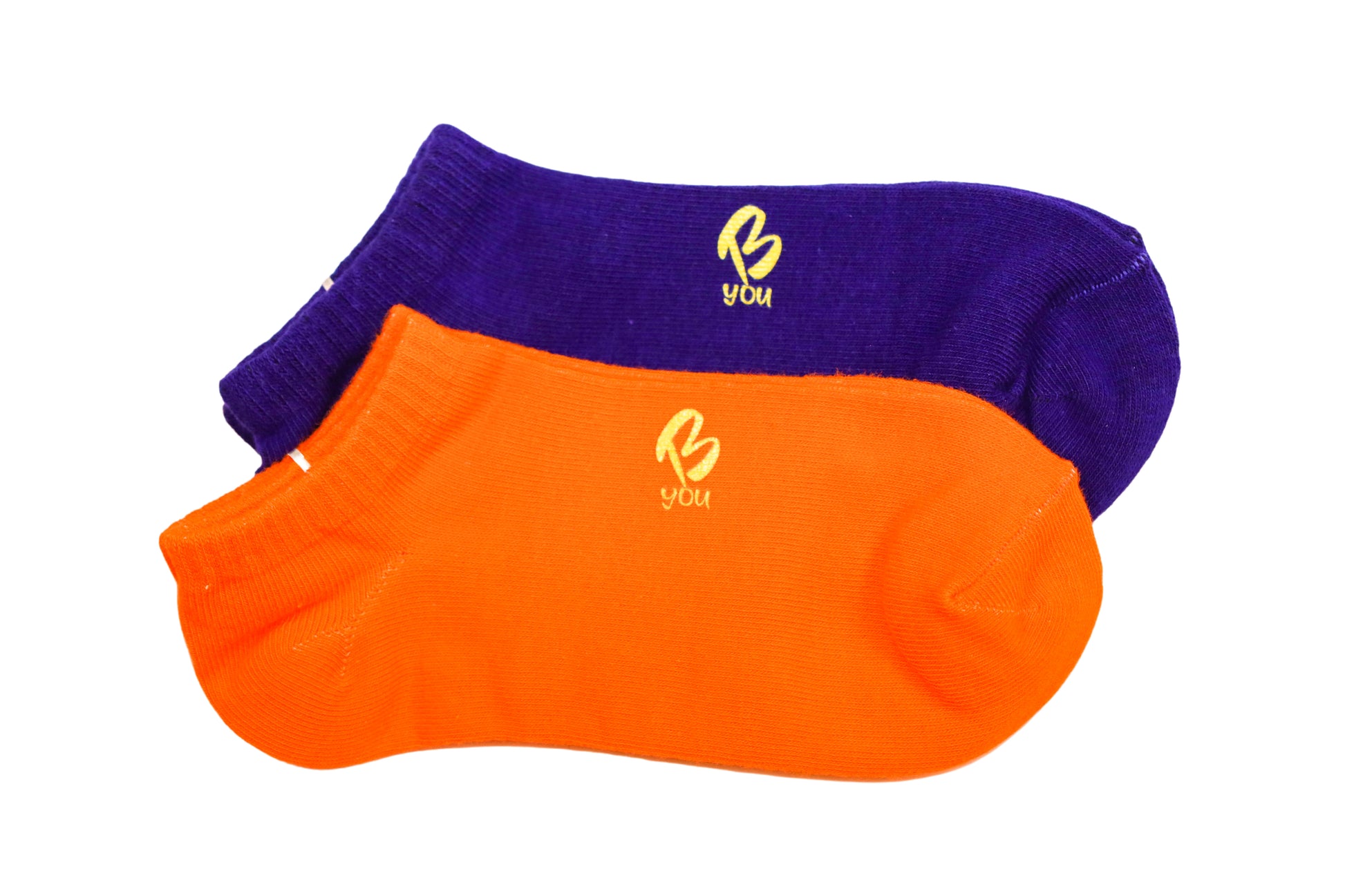 Purple and Orange Ankle Socks for Active and Sporty Girls. Gymnastics, Dancewear, Swimwear, Running, Activewear for Girls. B you Active, B you leotards, B you swimwear.