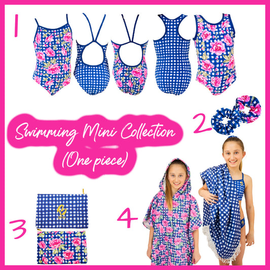 Floral Check - Swimming One Piece MINI Collection - 4 Pieces