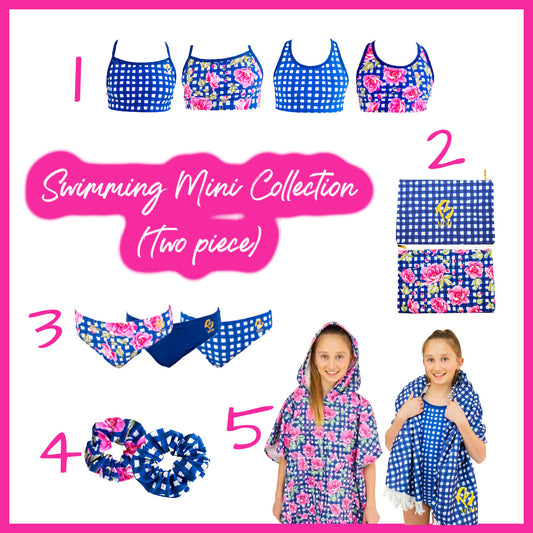 Floral Check - Swimming Two Piece MINI Collection - 5 Pieces