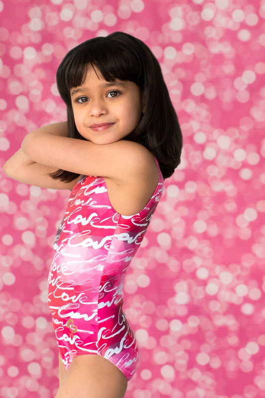 Red White Love Gymnastics Leotard Australia, USA, UK, NZ Ombre Valentines Day Leotard